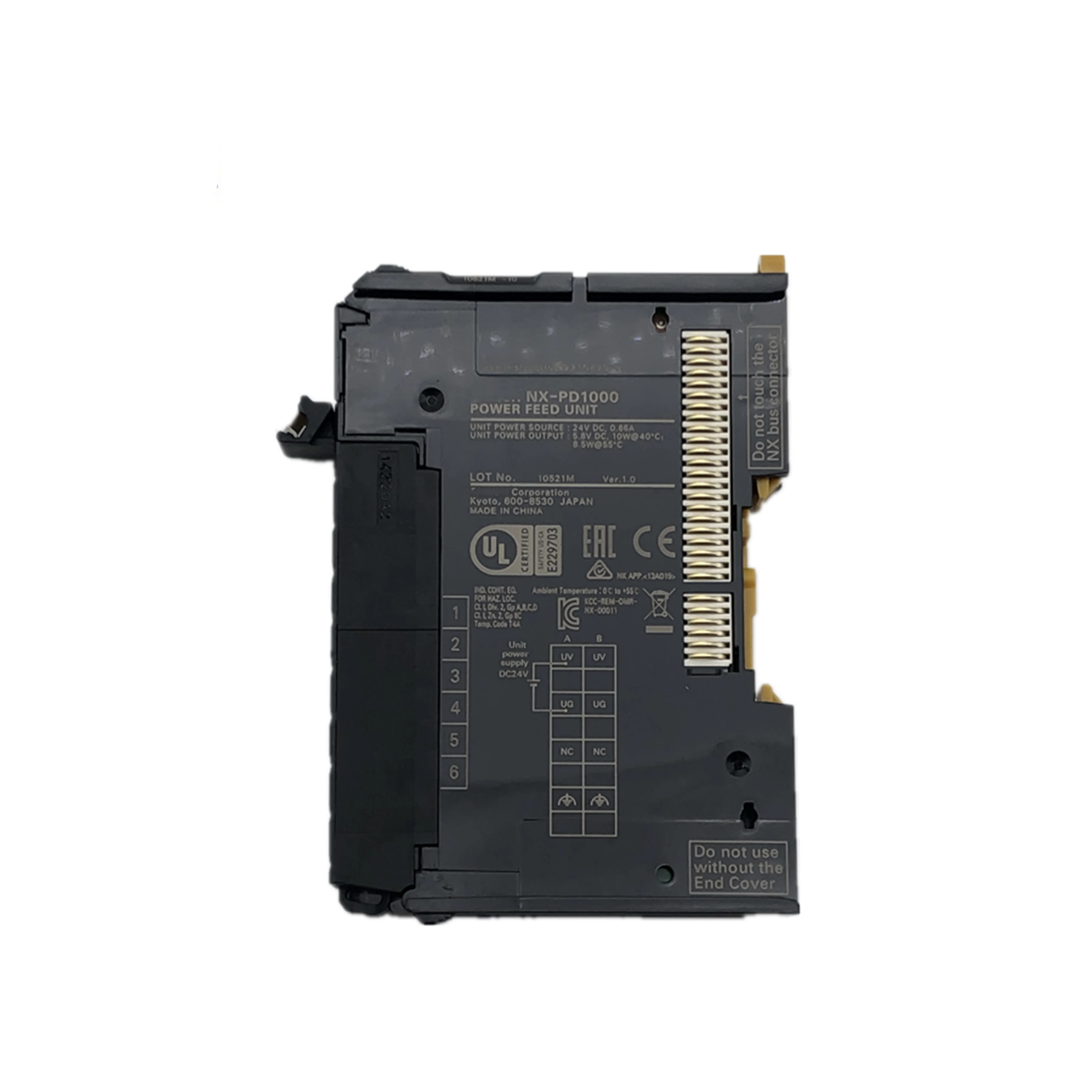 Ny original NX-PD1000 Omron NX-seriens strömfördelningsenhet som levererar stabil bussström till NX-CPU, EtherCAT-kopplare och I/O-moduler i industriella automationsystem.