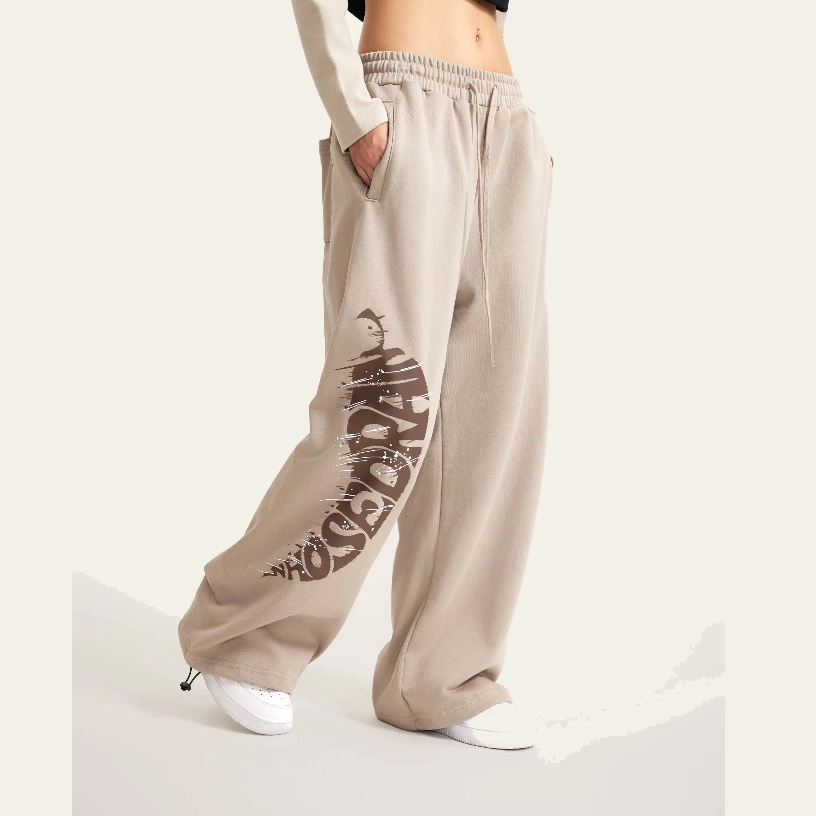 Womens Fashion Loose Fit Wide Legged Trousers Cotton Joggers Urban  Streetwear Hipster Clothes Baggy Pants Custom