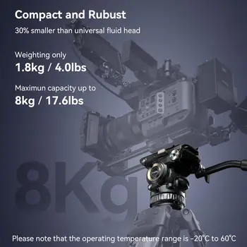 For SmallRig Professional PH8 Video Fluid Head 6-Step Counterbalance 4-Step Pan/Tilt Hydraulic Damping Detachable QR Plate detail image