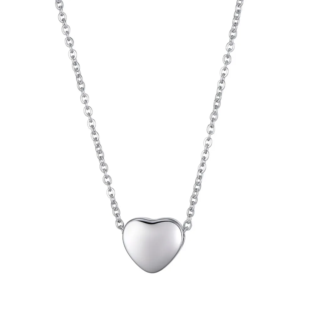 Stainless Steel Heart Pendant Necklace Silver 18K Gold Rose Gold Plated Birthday Gift for Girlfriend Mother Friendship Necklace