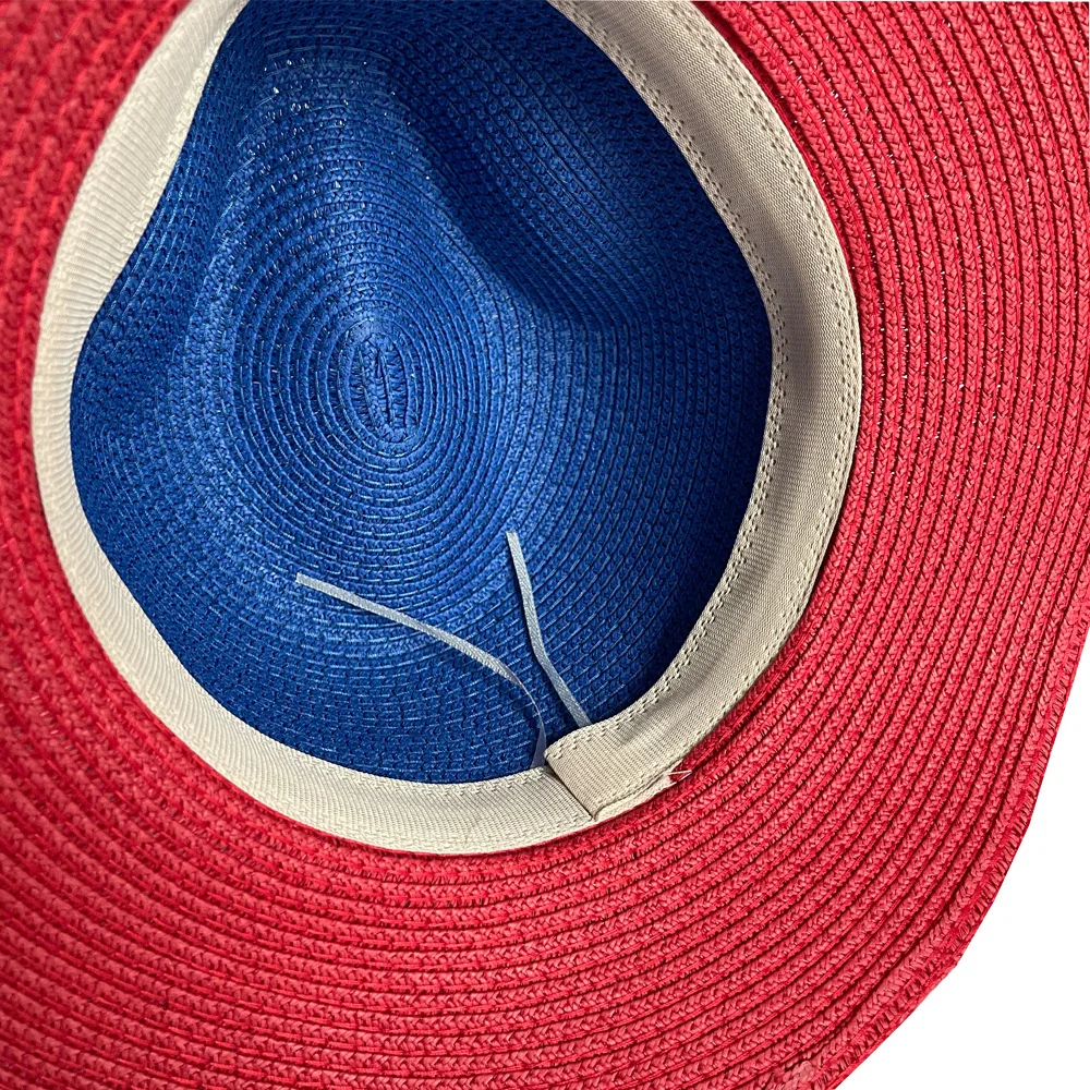 Customised Two Tone Summer Straw Beach Hat For Holiday Travel_voghion.com