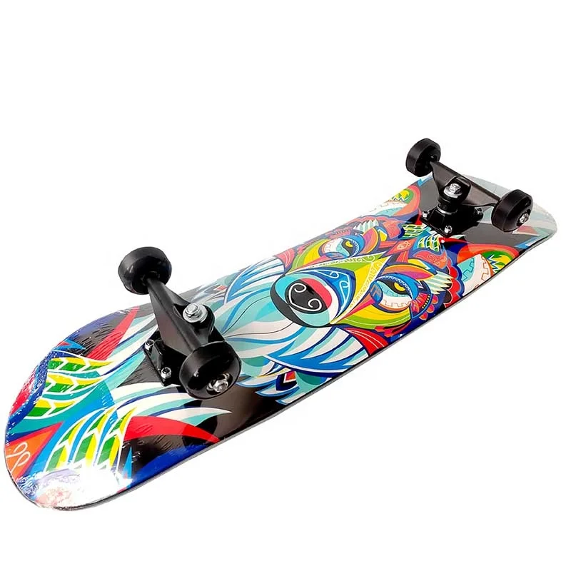 31 дюймов двойной удар пластиковая доска для скейтборда палубе 4 колеса