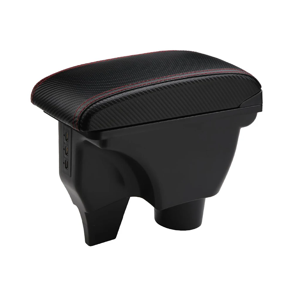 TIYPEOR Automotive Parts and Accessories Shengying Armrest Console Center Storage Box with Base Cup Holder Ashtray All Black  with USB
