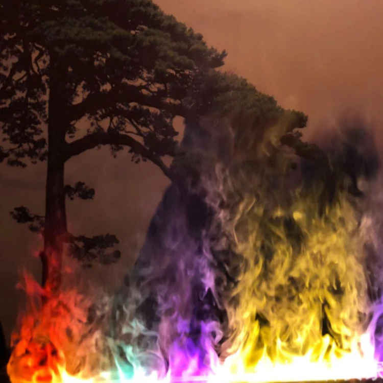 Electric Fireplace Insert with Fire Crackling Sound Remote Control Fire RGB Color Change Flame Humidifier Fireplace