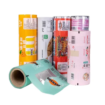 Custom Printed Aluminium Foil Laminated Automatic Packaging Film Roll Sealing Flexible Food Snack Packaging Plastic Roll Film