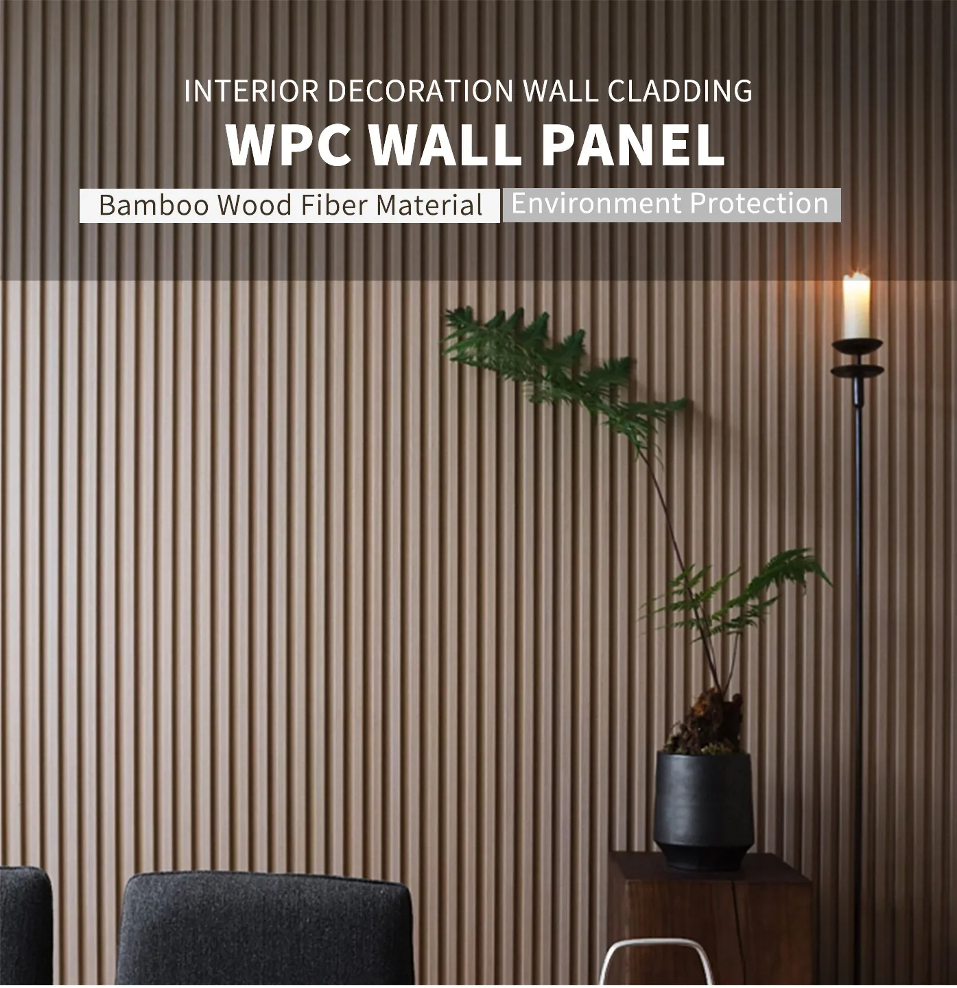 Easy Install Durable Interior Decorative Wall Board Panels Cladding Wpc