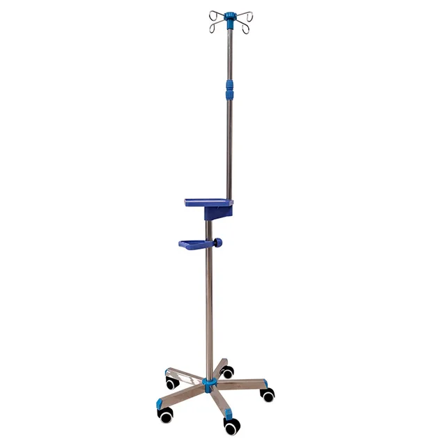Hospital Medical Adjustable Mobile Infusion Stand Iv Pole Drip Stand