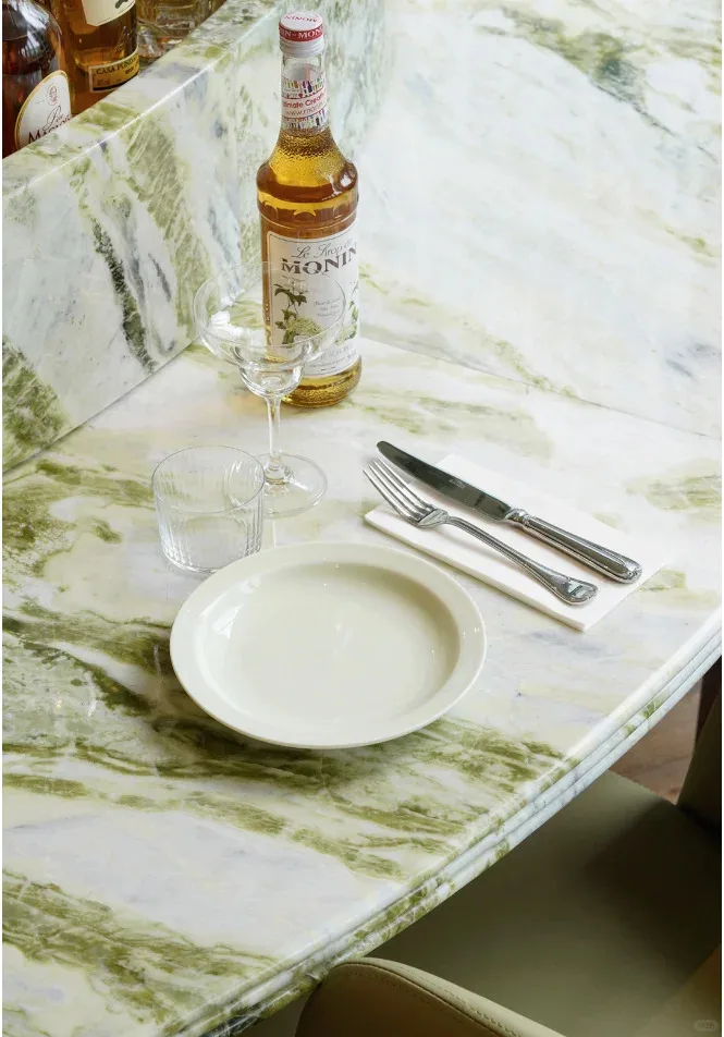 product china emerald green marble countertops vanity tops  table tops design natural green marble counter top stone island-6