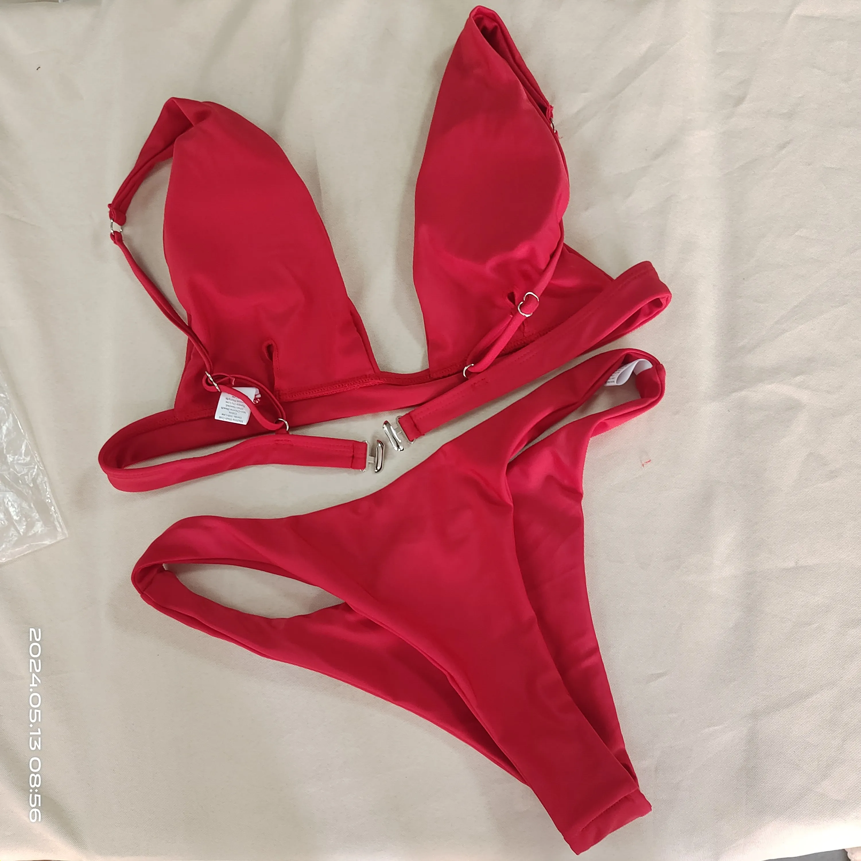 【SEASON BIKINI】【未使用未着用】 Moulin Rouge_B0 Zigzag viscose blend bikini with lurex