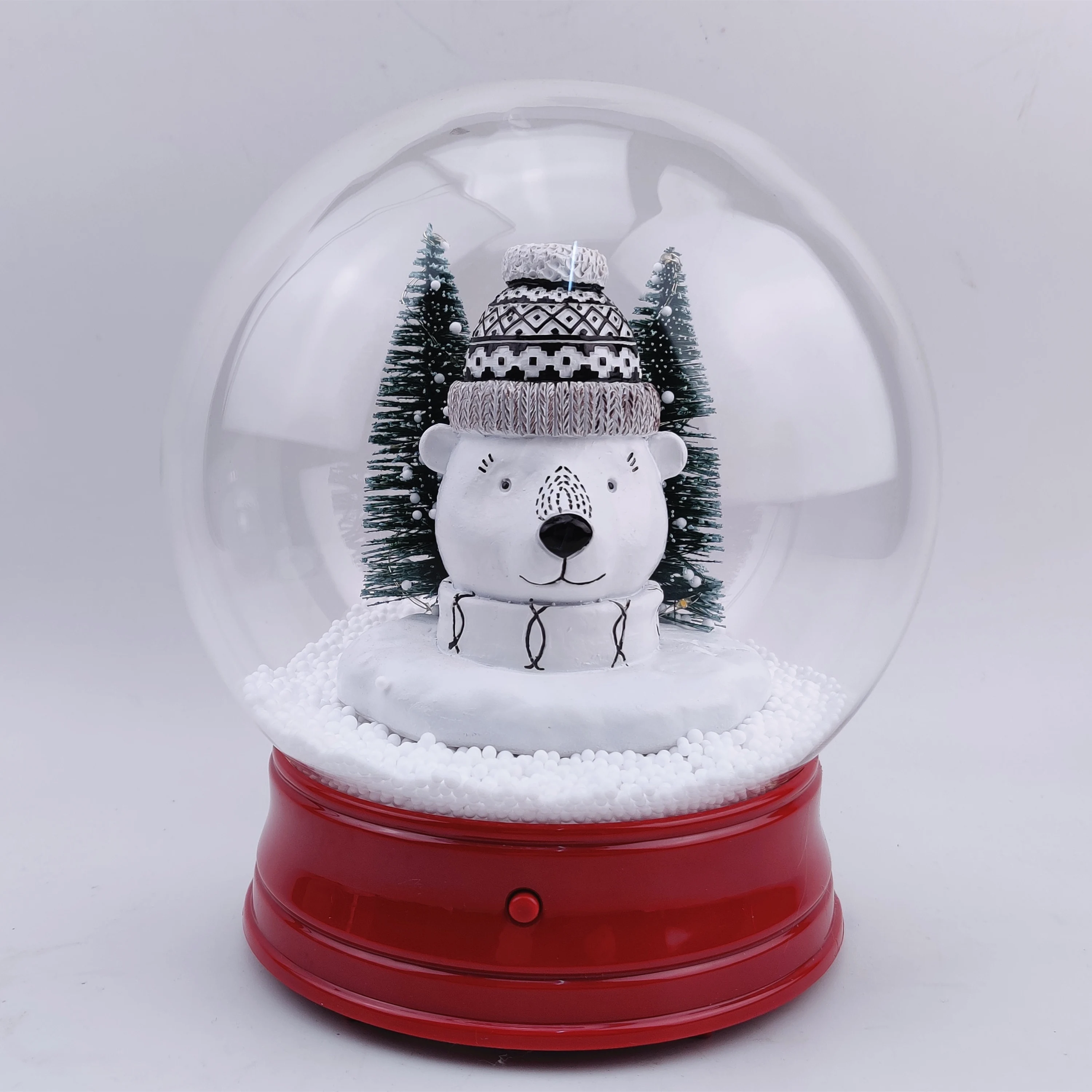 Wholesale LED Lights Christmas Decoration Glass Ball Custom Ornament Snow Ball Music Box for Home Decoration