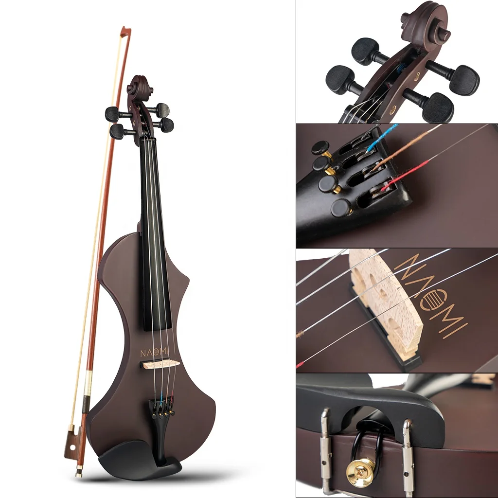ENNBOM Beginner 4/4 Electric Violin Ebony Silent Violin Electric Violin
