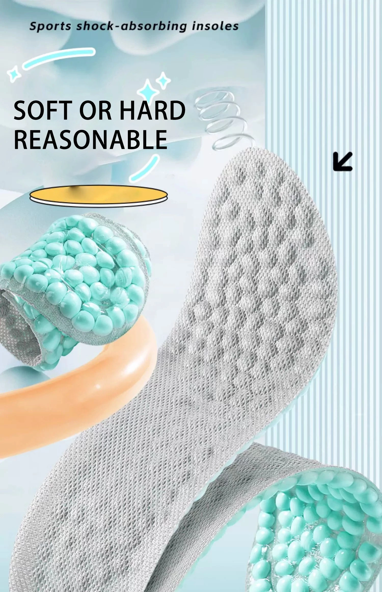 Custom Silicone Massage Sports Insoles Wholesale