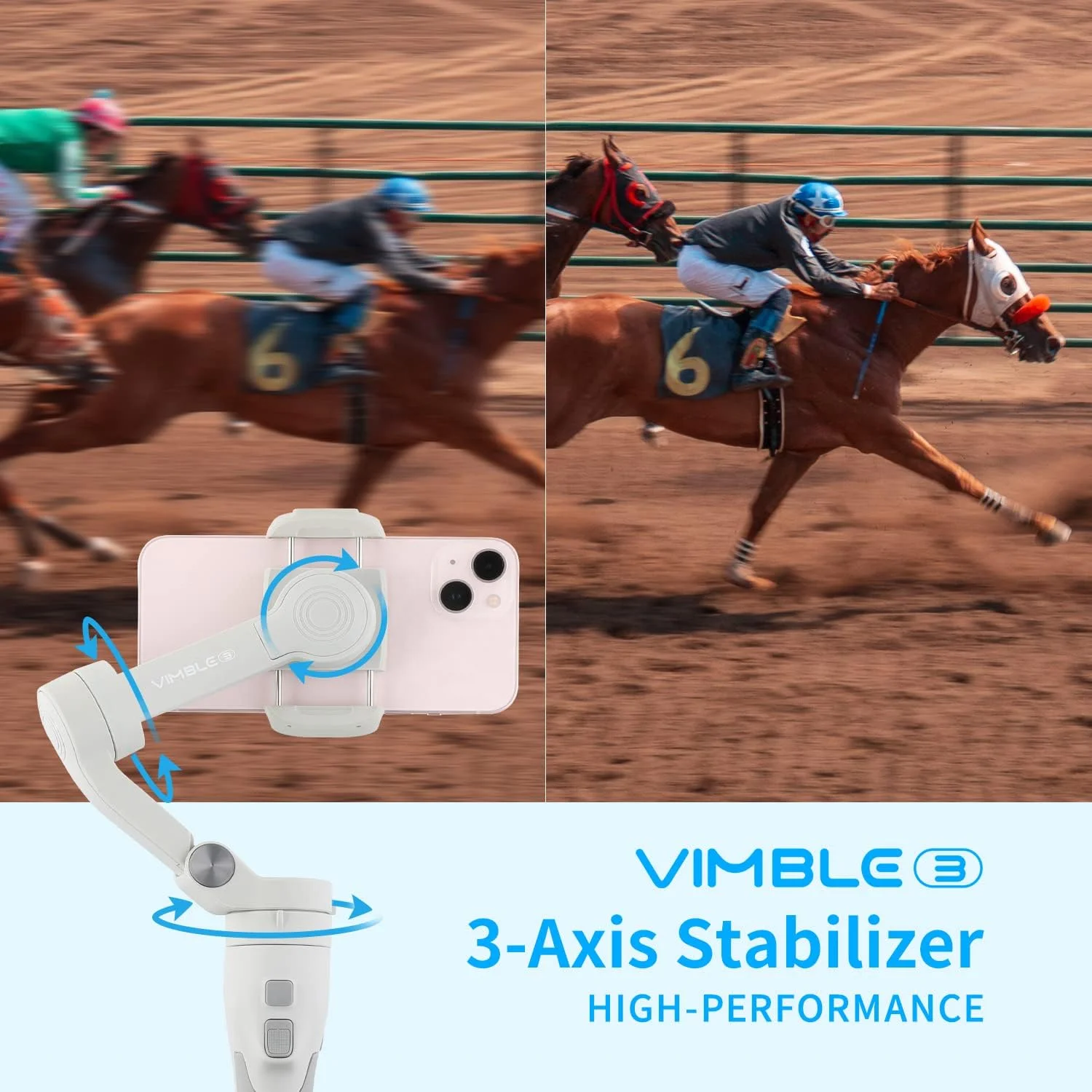 FeiyuTech Gimbal Stabilizer VB sumbu, Gimbal Stabilizer pelacakan wajah  dapat diperpanjang batang Anti guncangan BT Stabilizer