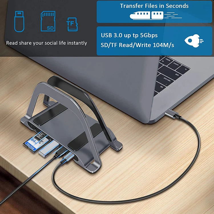 Двойной 4K монитор Usbc док-станция Thunderbolt Usb ноутбук Displayport выход Hdmi Winos Mst док-станция для Mac