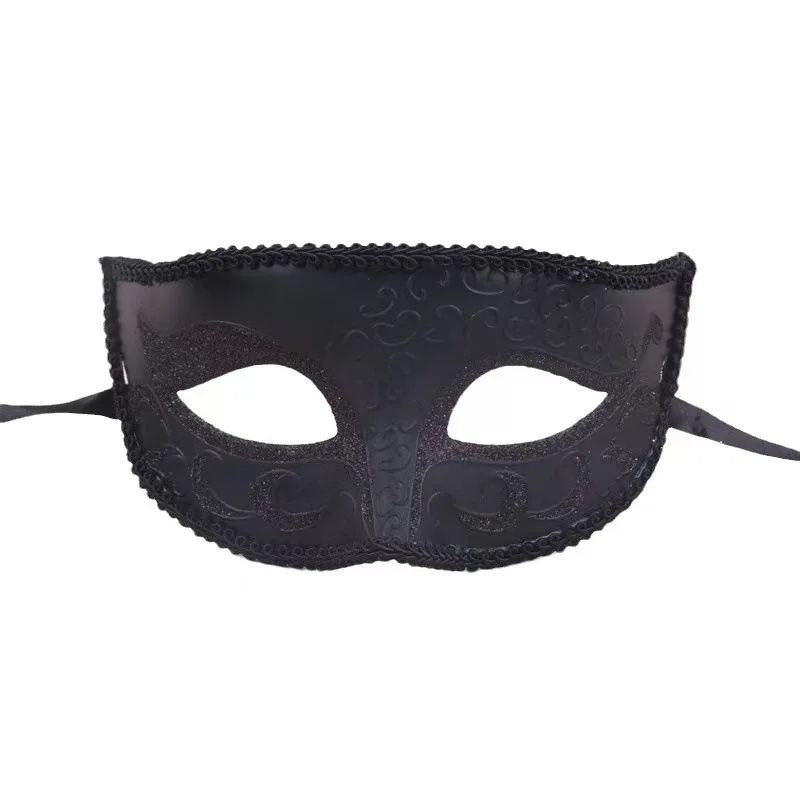 Retro Gold Silver Black White PVC Masquerade Ball Mask