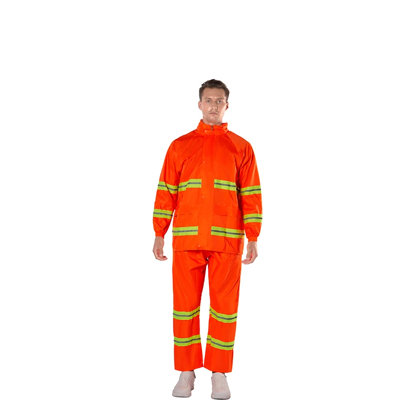 Custom Outdoor Raincoat Waterproof Pu Traffic Safety Reflective Jacket