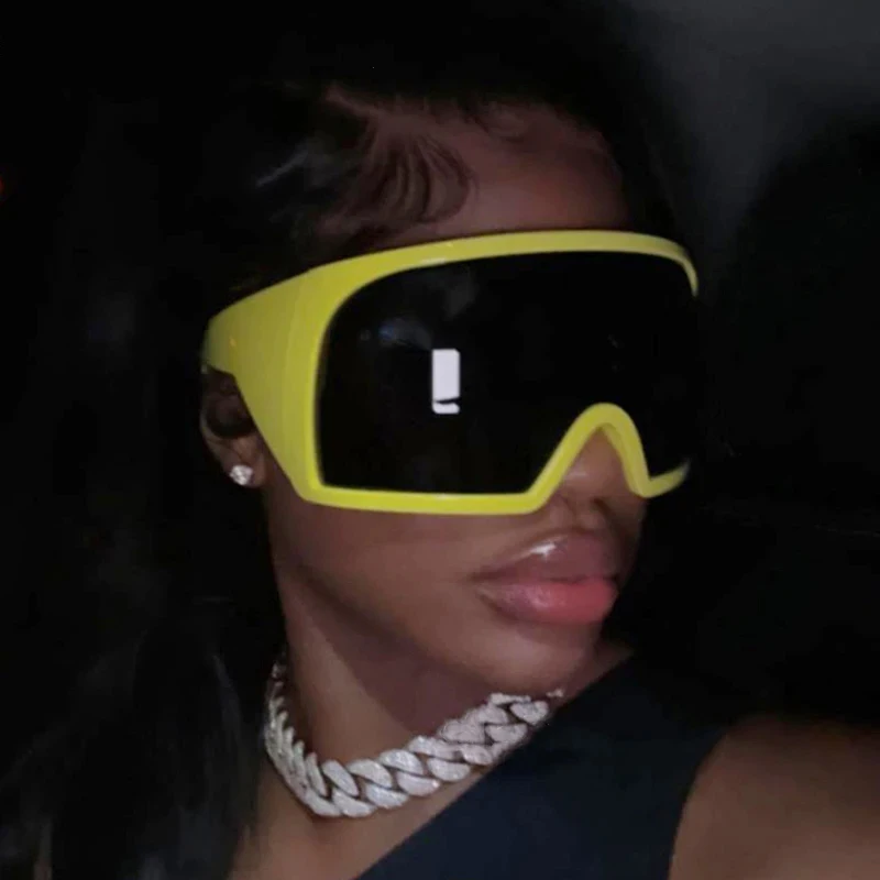 80488 Futuristic Oversized Punk Y2K Sunglasses - UV400
