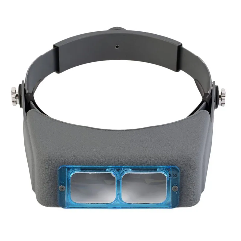 MG81007-B Head Band Magnifier Visor with 4 Real Glass Optical Lens Plate,  Handsfree Magnifying Glass Visor