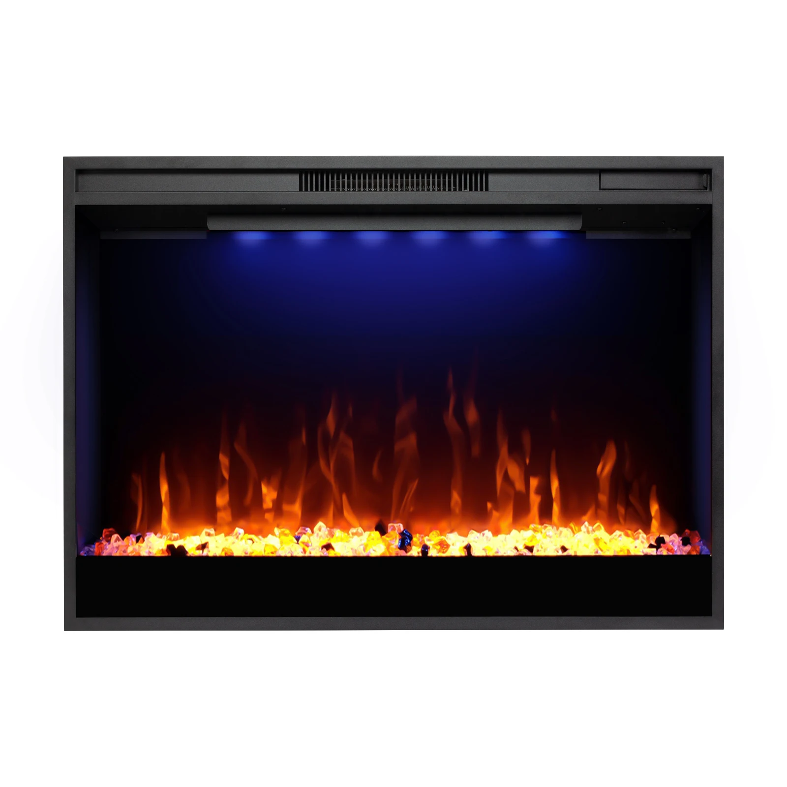 Luxstar High Quality Electric Fireplace Inserts,33 Inch Fireplace Heaters Real Flame 1-9 Hours Timer Remote Control Crystal Log