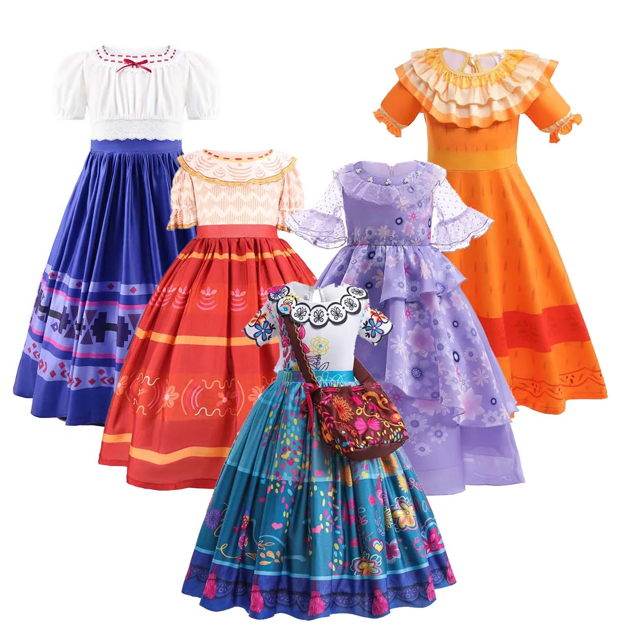 open lace back dress Encanto PEPA Halloween Carnival Suit Cosplay Costume Dress Outfits –  TrendsinCosplay main image 0