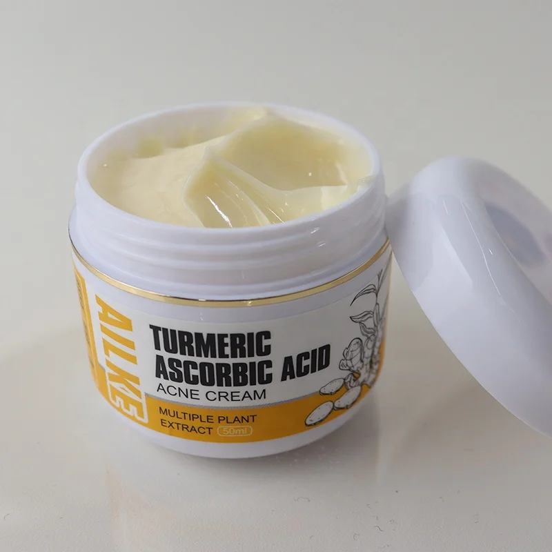 Ailke Tumeric Pimples Vitamin C Remove Moisturizing Cleansing Face Smoothing Night Acne Facial Cream for Glowing Skin