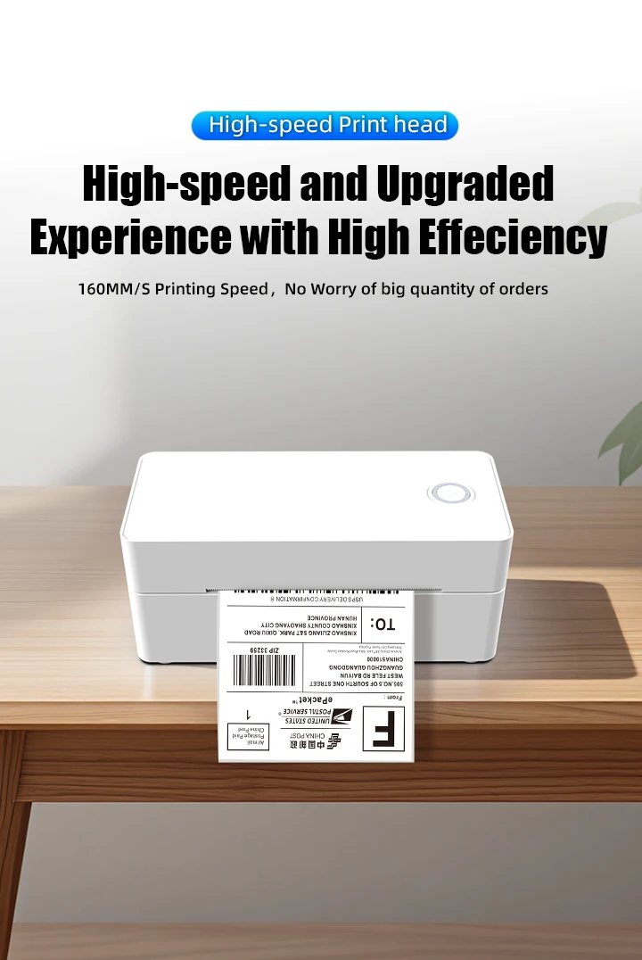 LUCK JINGLE Shipping Thermal Label Printer for Barcode QR Code Tag Label in Stock FCC Certified manufacture