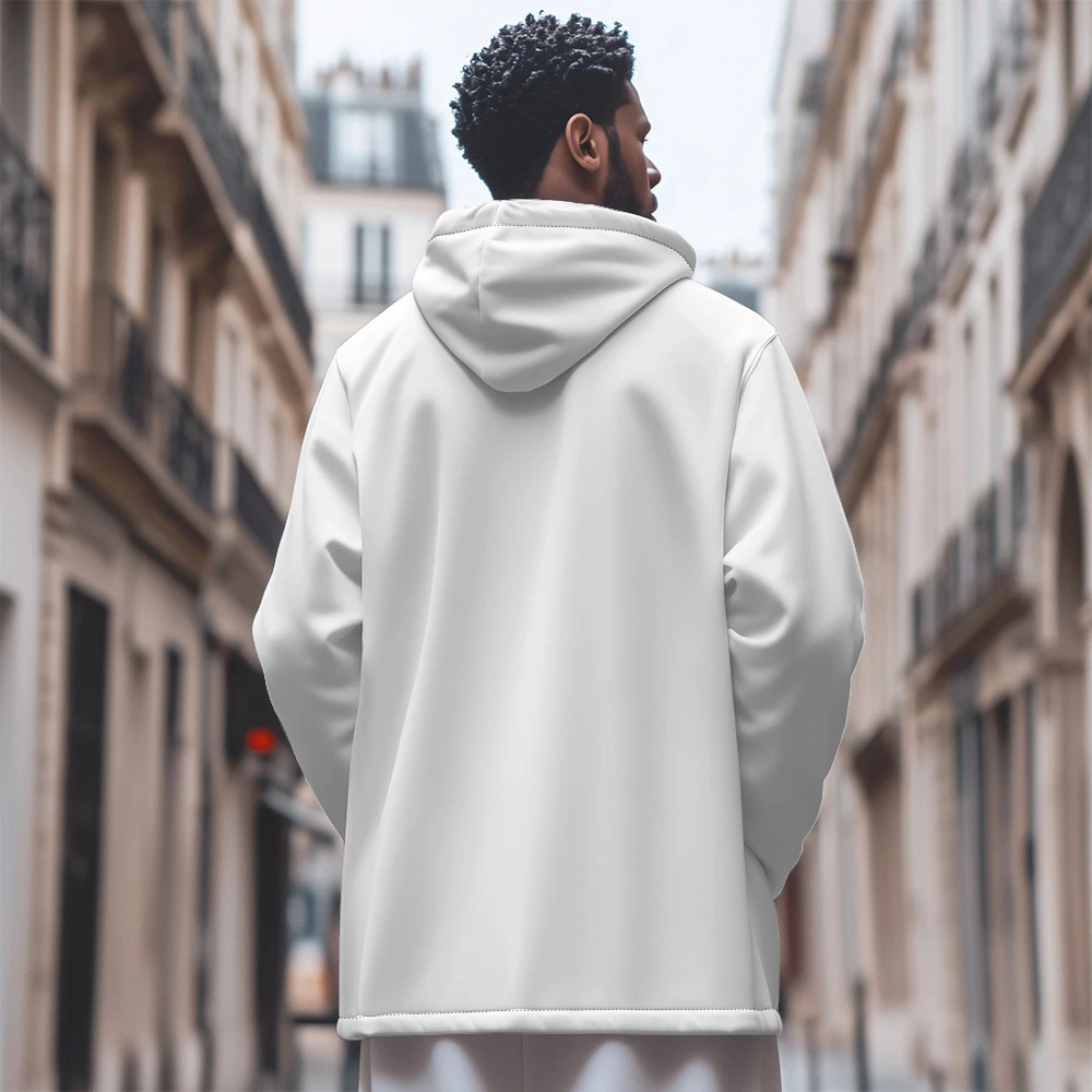 Men's High Neck Hip Hop comfort hoodie - Solid Autumn