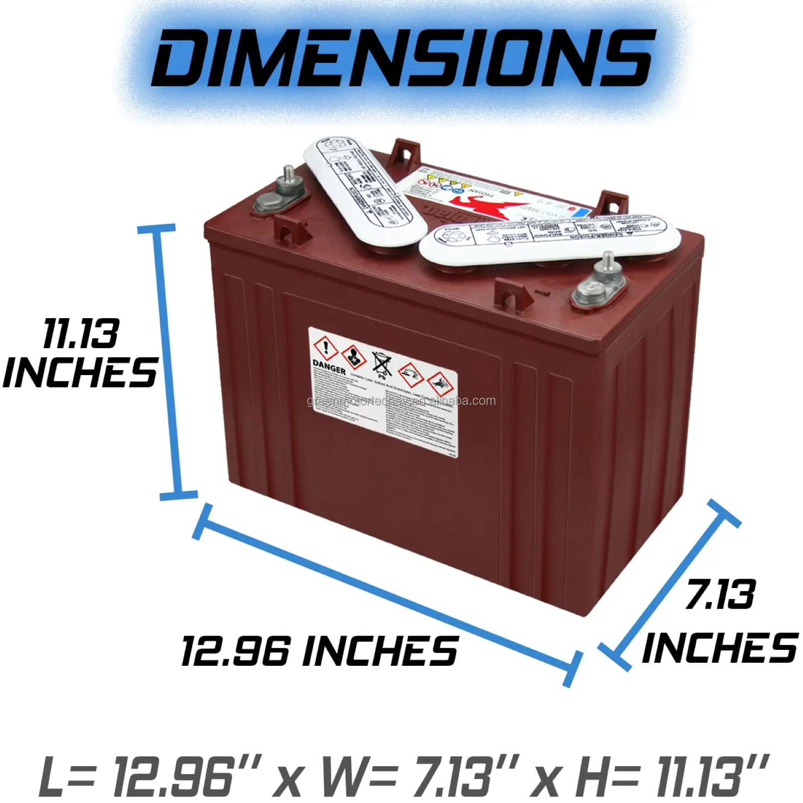 12v Batteries Golf Cart Lead Acid Battery Trojan T1275 Plus Deepcycle Flooded Electric Car