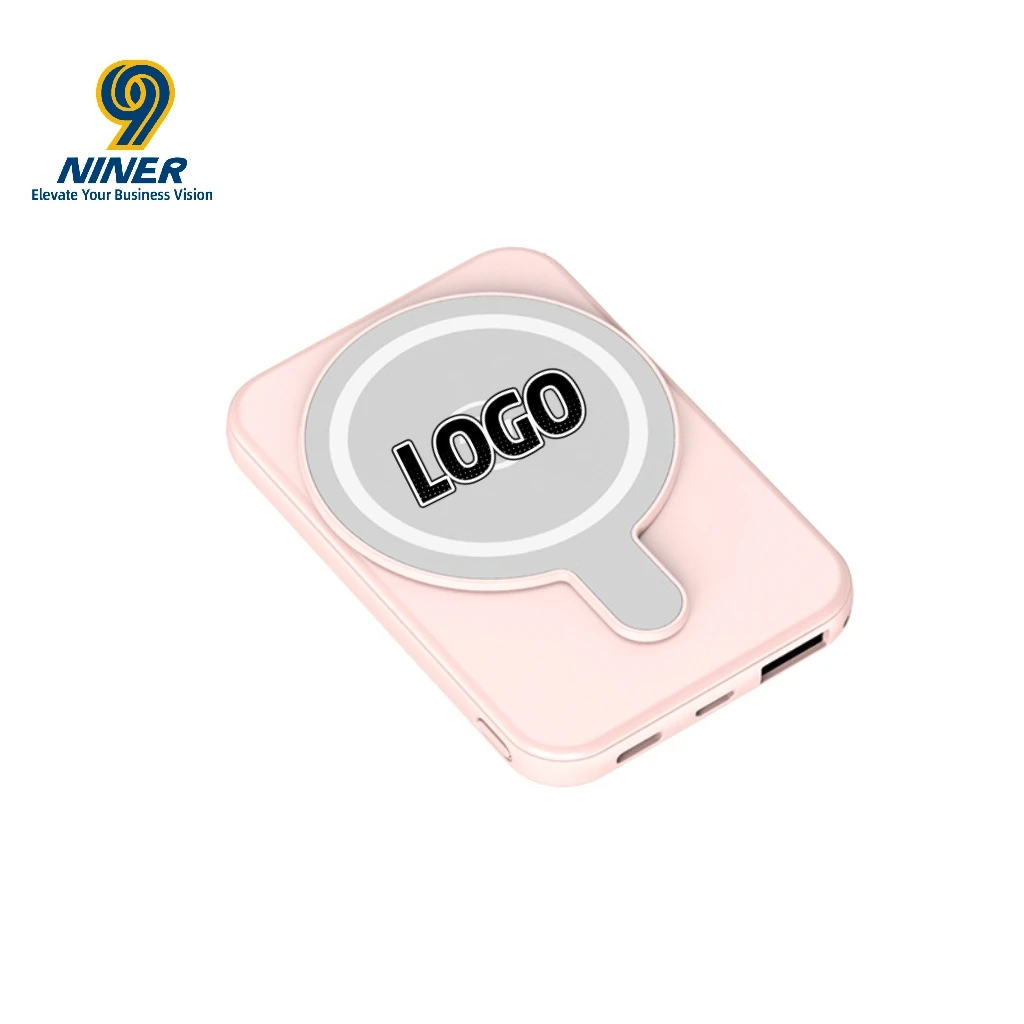 Mini Compact Portable Wireless Magnetic Fast Charging Power Bank with Large Capacity Custom Logo Apple/USB Interfaces