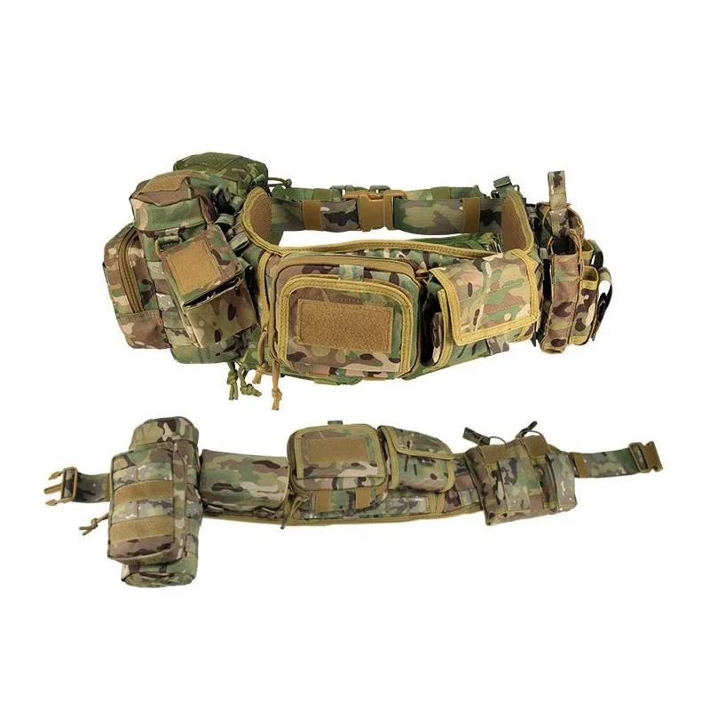 Premium Multifunctional Pockets Pouches Gear Hunting Waist Security Tactical Belt High Density Material Padded Patrol Belts