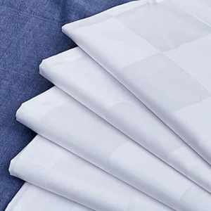 Ready Stock Extra Wide 120" White Percale Hotel Bedding Fabric 300TC Durable Sateen Plain Fabric for Commercial Use