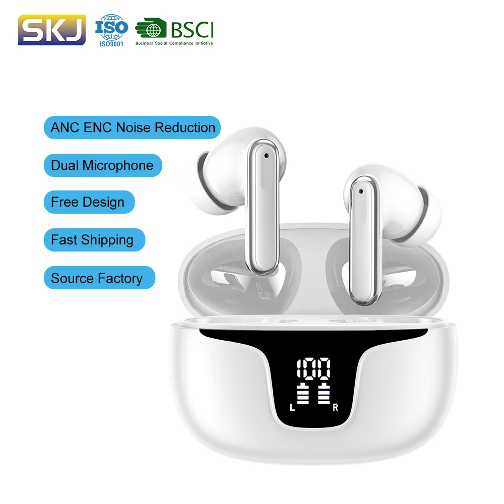 Wireless Earbuds for Bluetooth 5.3 TWS Hi-Fi Stereo Earphones with ANC & IPX4 Waterproof 350mAh Battery JL Chipset for Phone