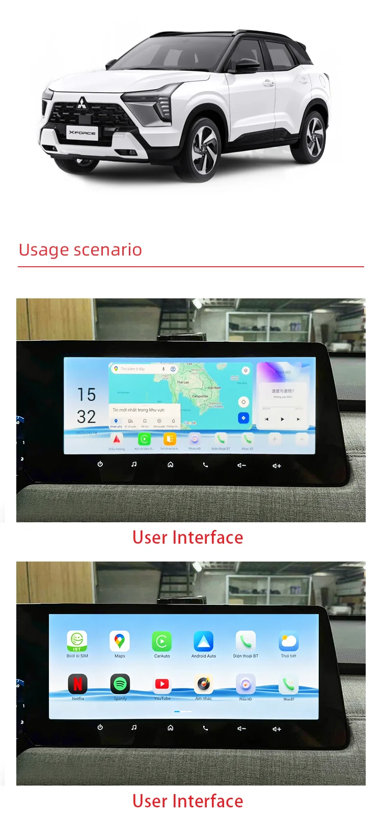 product wemaer androidoriginal dual system 3d panoramic cameras surrounding view 360 degree car bird view camera for mitsubishi xforce-2