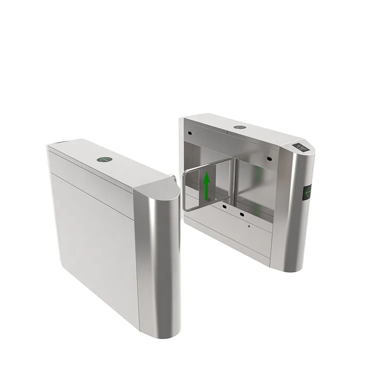 High security stainless steel access control system brushed motor swing arm turnstile barrier gate system for banks and hotels