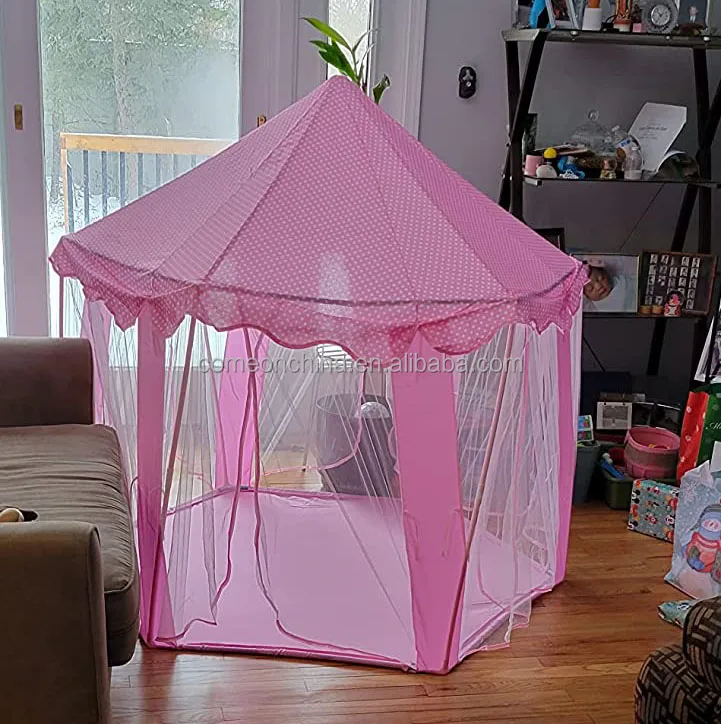 Play Tent Kids Princess Castle Hexagonal Play House Outdoor Indoor