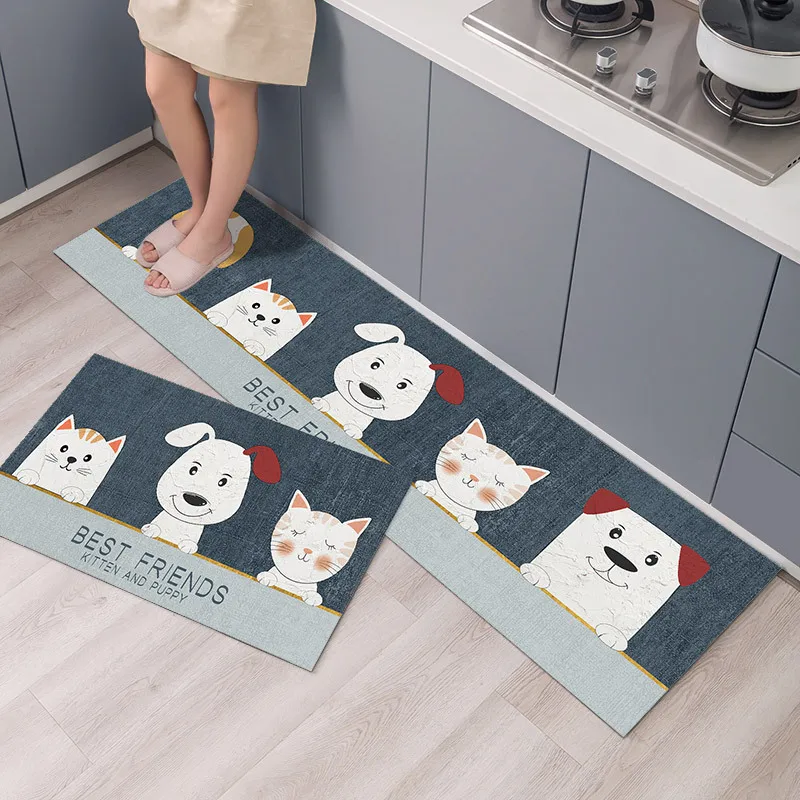 OEM friendly PVC waterproof rug Environmental  Living Room Mat Anti-fatigue Kitchen Floor Mat Non Slip Kitchen Mat supplier