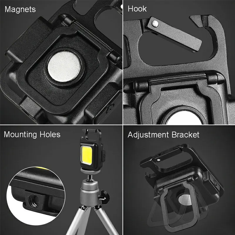 TAIKOO Mini Flash Light Keychains Portable Metal Bottle Opener Keychain with Led Light