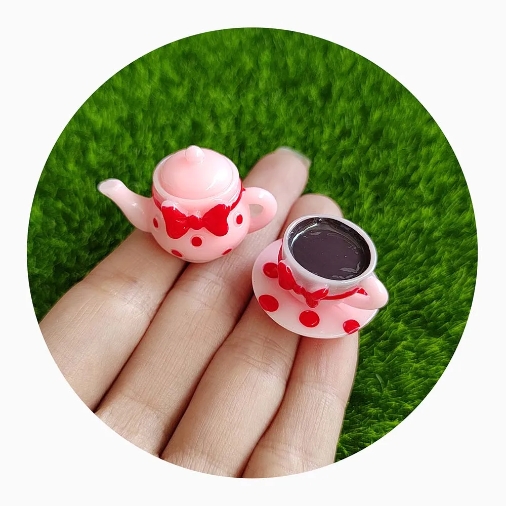 100PCS Resin Coffee Cup Miniature 3D Coffee Mug Tea Cup Flatback Resin  Cabochons Slime Charms DIY Crafts Jewelry Decoration