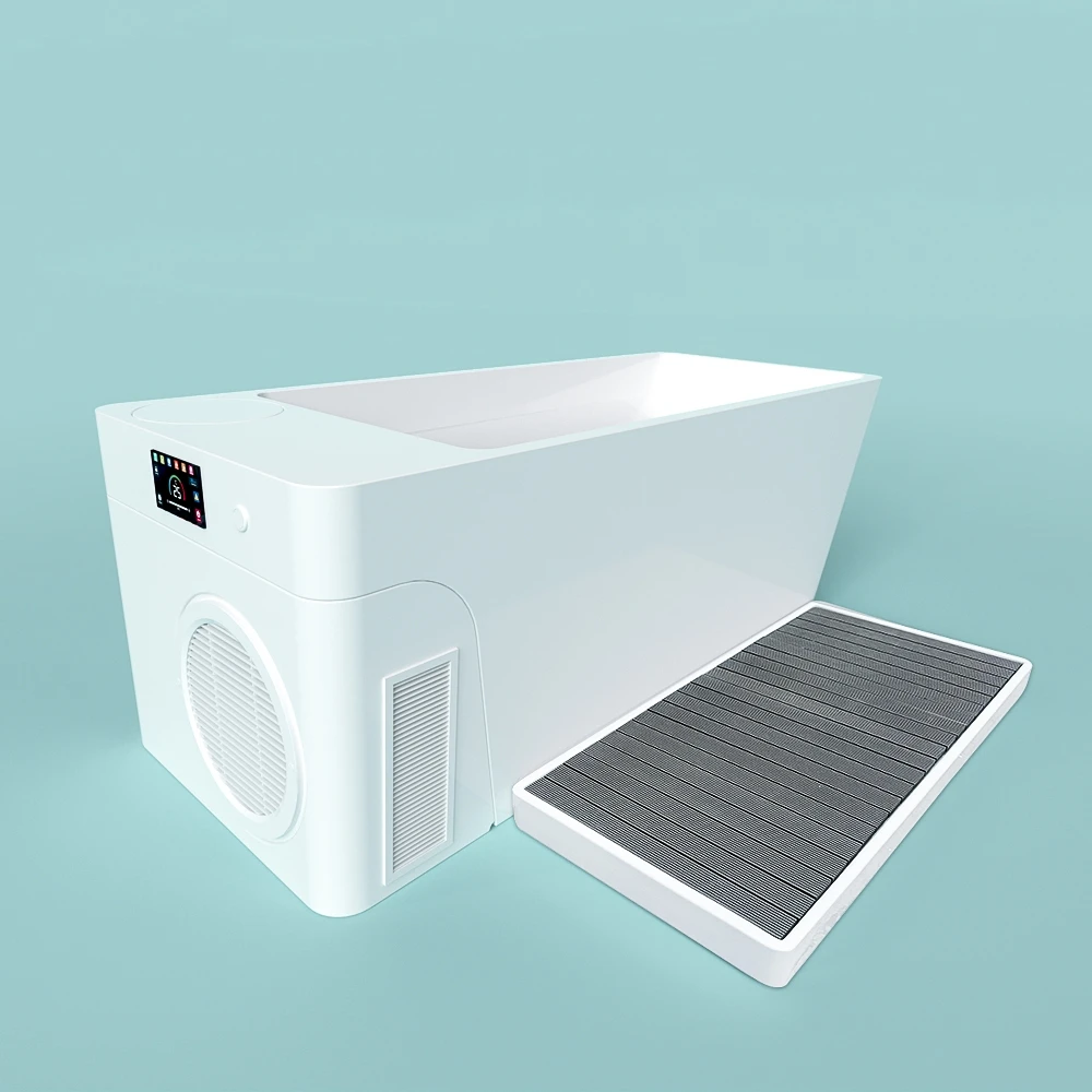 Wifi App Control Cold Plunge All in One Acrylic Ice Bath Tub Cold Plunge Pool With 1HP Chiller Filter and Insulated Cover