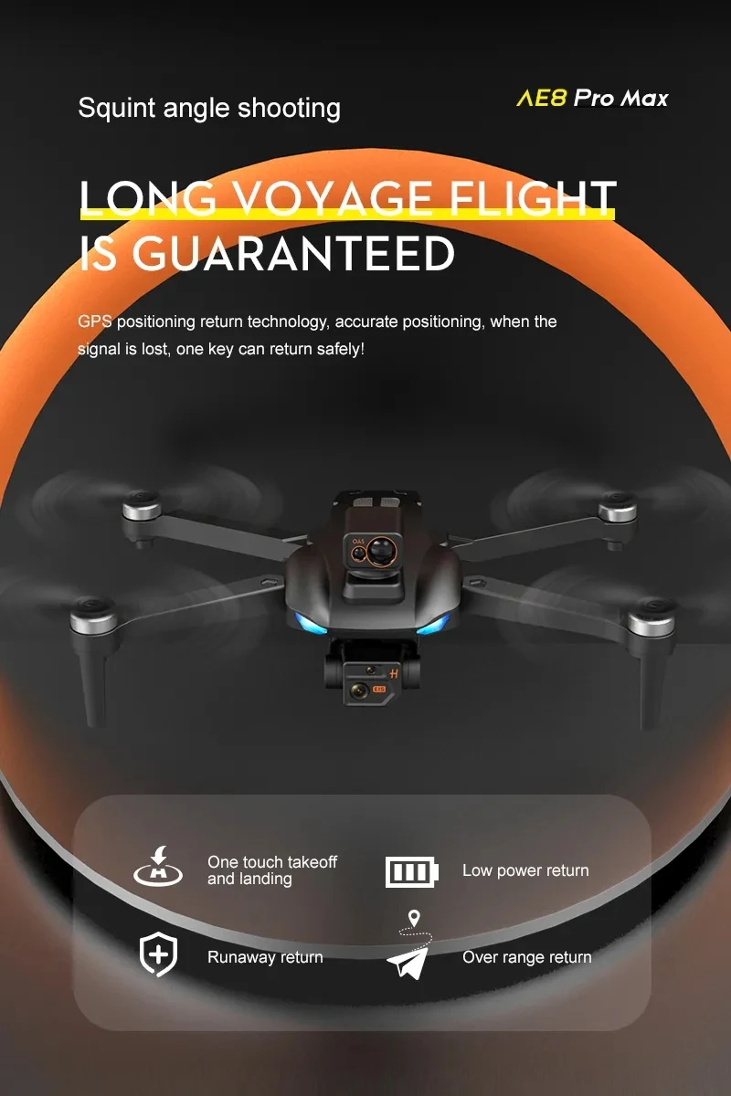 Hot Selling Ae8 Pro Max Drone 8k Hd Aerial Photography Camera 30min Gps