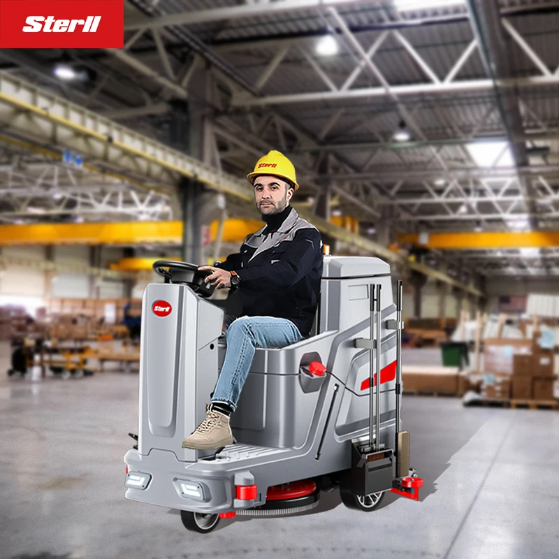 STERLL SX560 auto commercial floor scrubber machine used on marble PVC hard wood floor with water gun