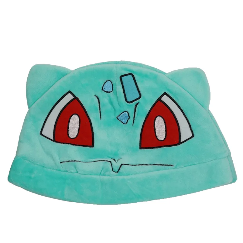Cartoon Anime Pokemoned Pikachu Bulbasaur Kawaii Plush Hat Cute Funny  Cosplay Animals Plushie Hat Birthday Gift