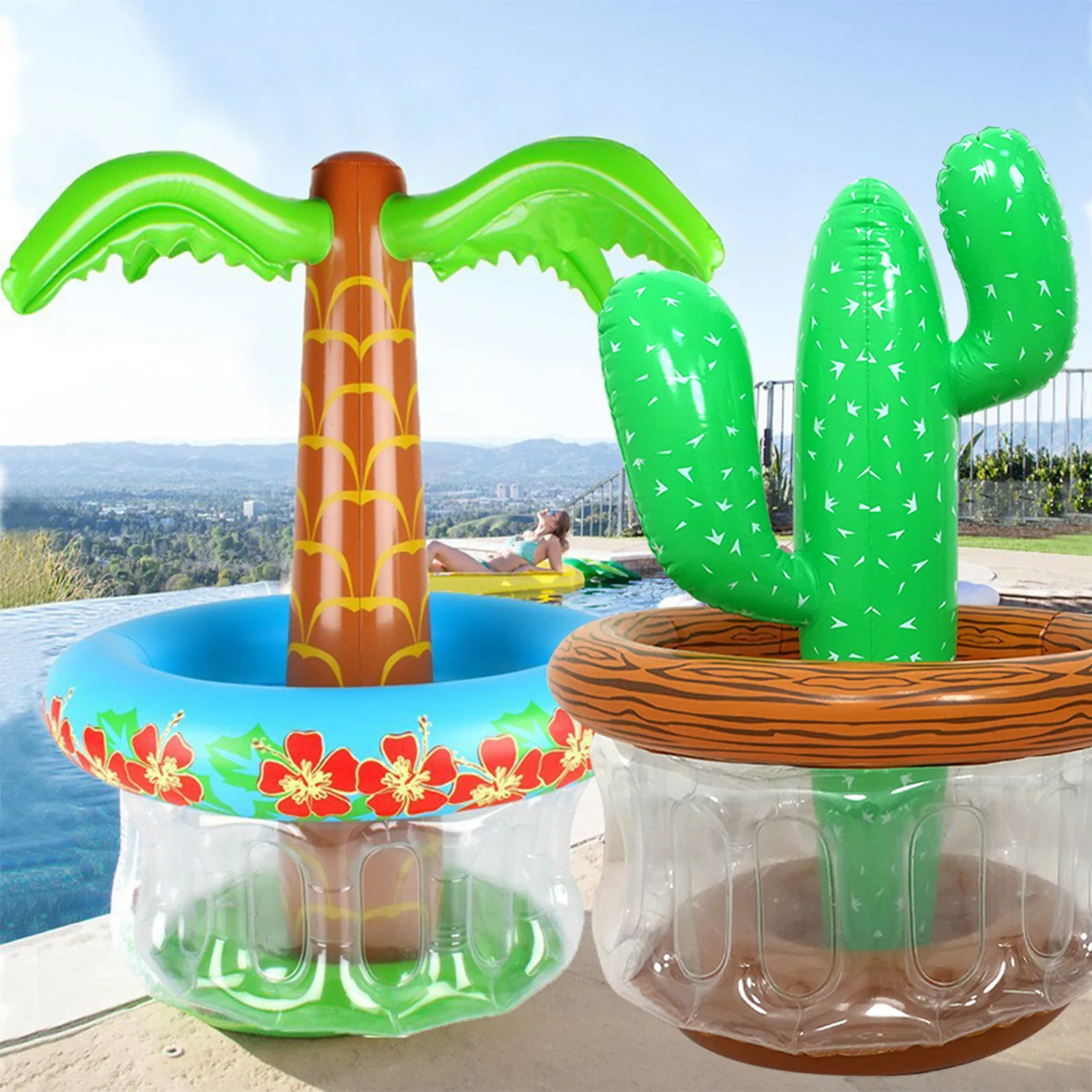 Inflatable Palm Tree Cooler Blow up Palm Tree Cooler for Tropical Party  Decorations Hawaiian Party Supplies Pool Decorations