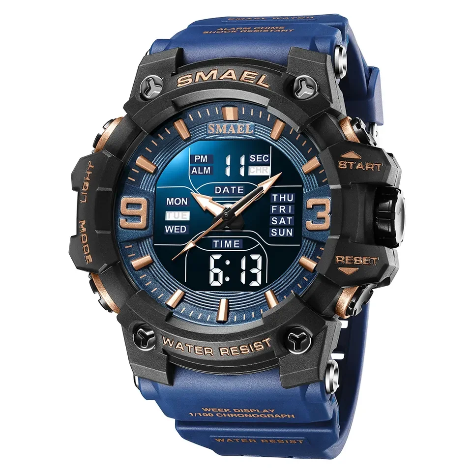 Smael Sport Watches Digital Watch Led 50m Waterproof Military Wristwatch  Male Clocks 8063 Mens Watches Stopwatches Alarm Clock - Quartz Wristwatches  - Walmart.com