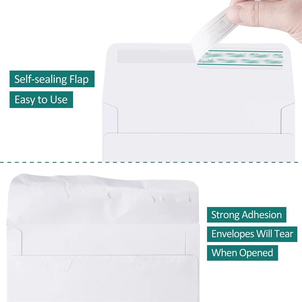A4 Envelopes Customized 4x6, Self Seal Photo Envelopes for 4x6 Cards, Photos, Invitations, Wedding, Graduation