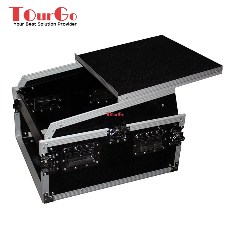 6Uラックx13UトップミキサーDJコンボフライトケース、ラップトップ