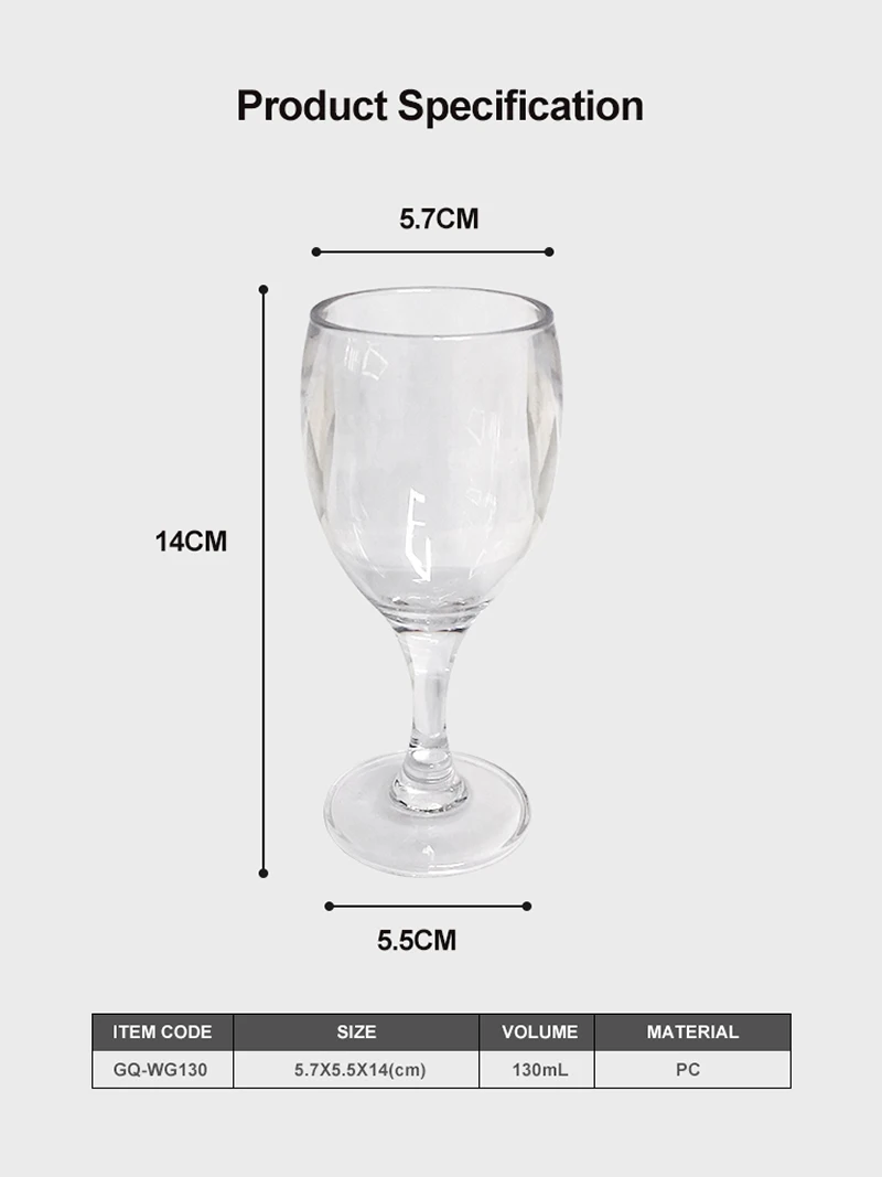 Durable party wedding goblet clear PC champagne glasses  plastic white red wine glass supplier