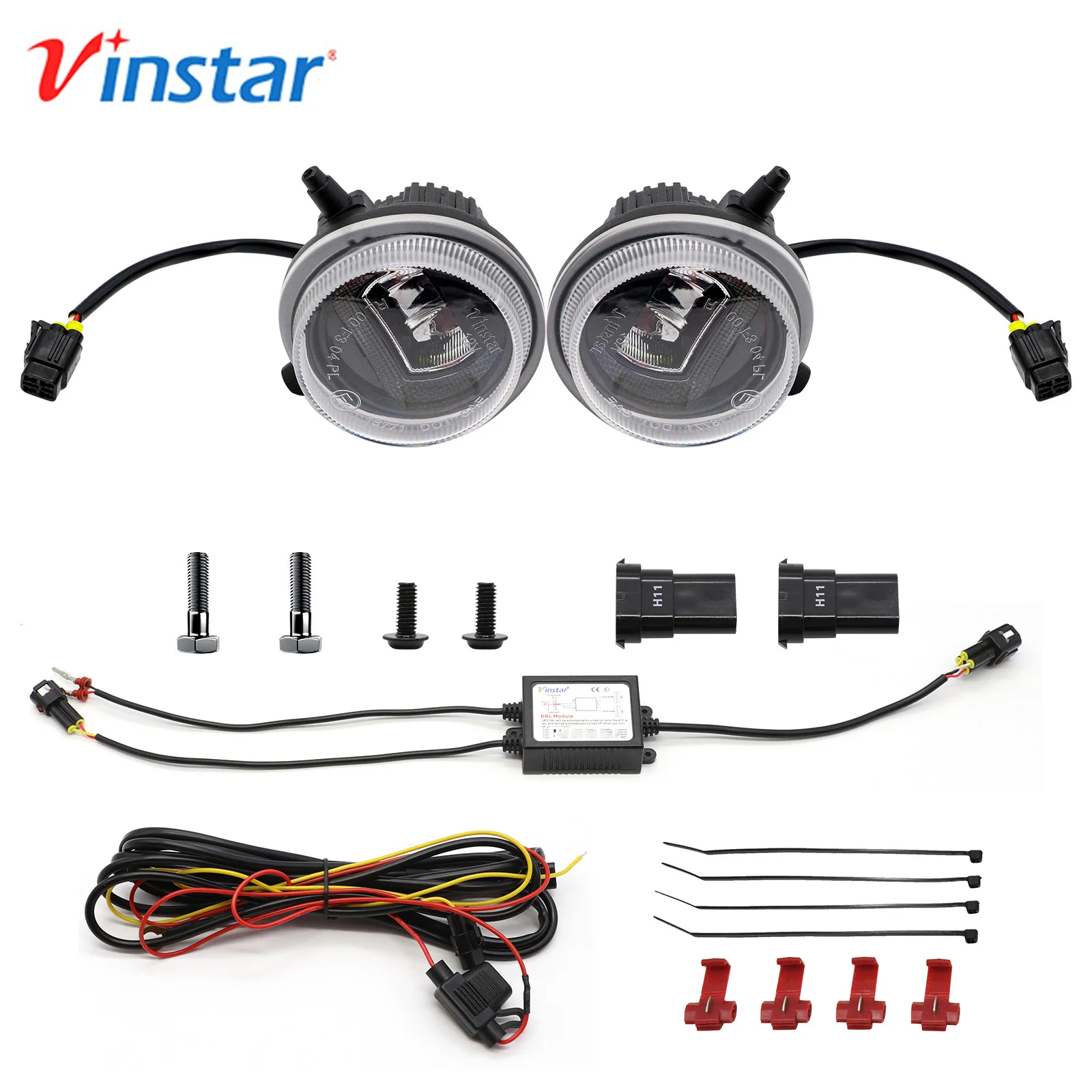 VINSTAR LED UPGRADE LAMPS KIT 73MM X4 ＆ 95MM X2 ALL SMOKED COMPATIBLE WITH LAND ROVER DEFENDER 90/110 / 130 MODEL PART # V-204309 Vinstar 2X High Performance Fog Light and Daytime Running Light DOT SAT  Mark for Mazda MX-5 for Miata 2004-2006 2006-2015