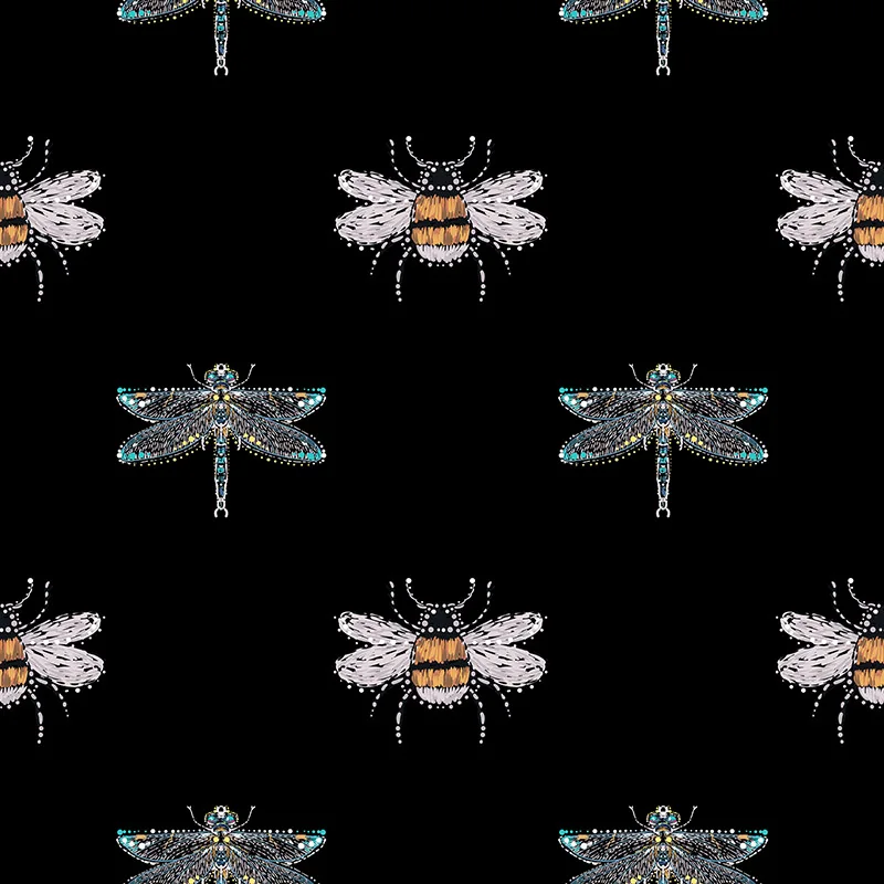 Black and Gold Bee Fabric