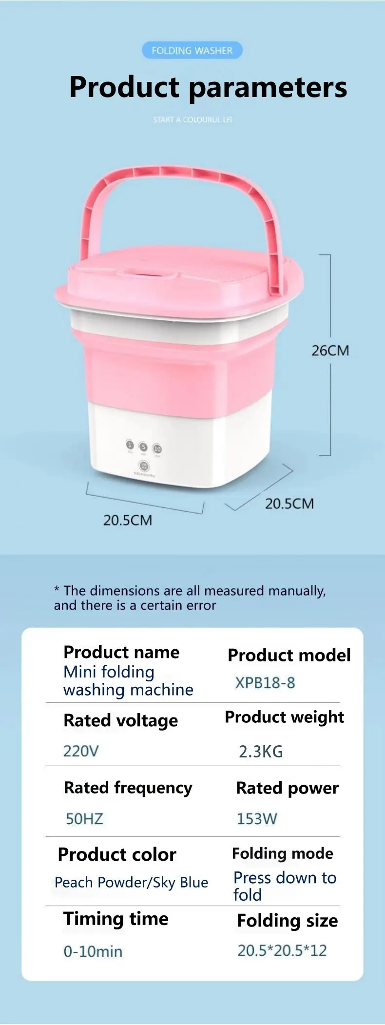 Home Bathroom Travel Ultrasonic Single Tub Mini Portable Underwear Socks Folding Bucket Other Washing Machine